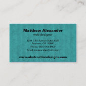 抽象芸術ディメンション名刺、ティール(緑がかった色) 名刺 (裏面)