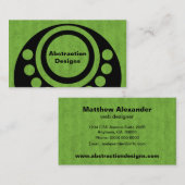 抽象芸術ディメンション名刺、明るい緑 名刺 (正面/裏面)