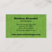 抽象芸術ディメンション名刺、明るい緑 名刺 (裏面)