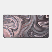 抽象芸術ディメンジョンピンクパステルグロー デスクマット (正面)