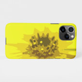 抽象芸術デイジーの鮮カラフルやかな黄色の花 iPhoneケース (裏面横)