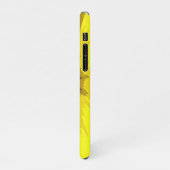 抽象芸術デイジーの鮮カラフルやかな黄色の花 iPhoneケース (左側)