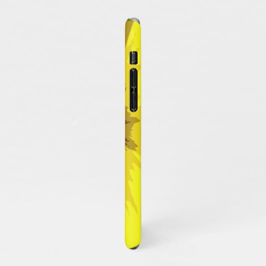 抽象芸術デイジーの鮮カラフルやかな黄色の花 iPhoneケース (左側)