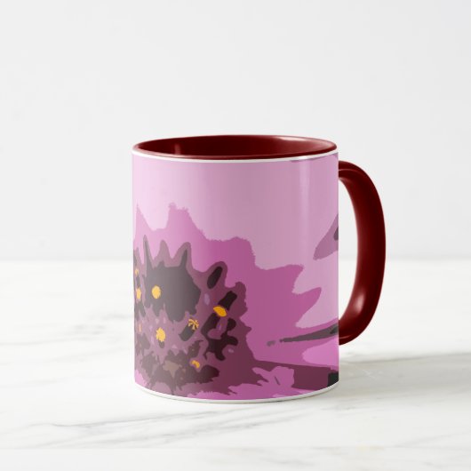 抽象芸術デイジーカラフルかわいらし花 マグカップ (正面右)