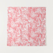 抽象芸術デイジースケッチ、モノクロパターン タペストリー (正面(横))