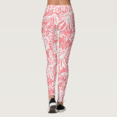 抽象芸術デイジースケッチ、モノクロパターン レギンス (裏面)