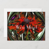 抽象芸術デイジーフラワーの新しいアドレス 案内ポストカード (正面/裏面)