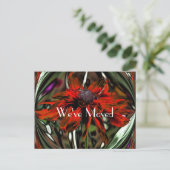 抽象芸術デイジーフラワーの新しいアドレス 案内ポストカード (スタンド正面)