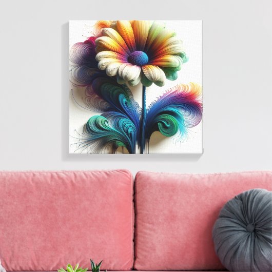 抽象芸術デイジー キャンバスプリント (インサイチュ (リビング))