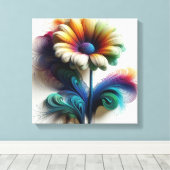 抽象芸術デイジー キャンバスプリント (インサイチュ (ウッドフロア))