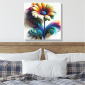抽象芸術デイジー キャンバスプリント (インサイチュ (寝室))