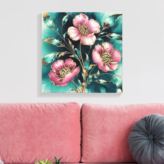 抽象芸術デイジー キャンバスプリント (インサイチュ (リビング))