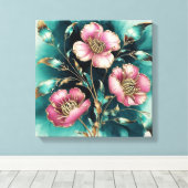 抽象芸術デイジー キャンバスプリント (インサイチュ (ウッドフロア))