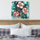 抽象芸術デイジー キャンバスプリント (インサイチュ (寝室))