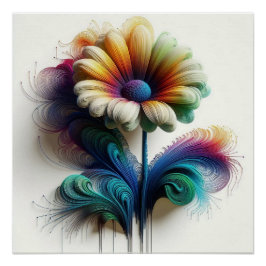 抽象芸術デイジー ポスター