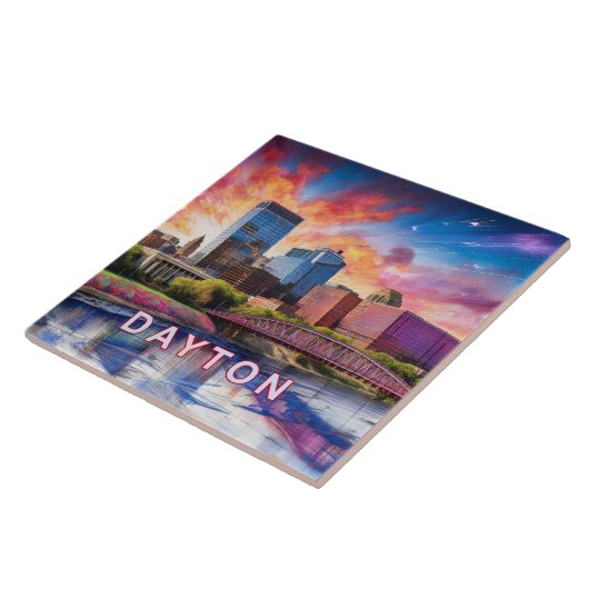 抽象芸術デイトンスカイラインアートモダンシティ タイル (側面)