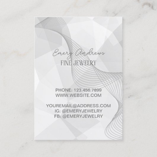 抽象芸術デザイナジュエリーイヤリングホルダーディスプレイ 名刺 (裏面)