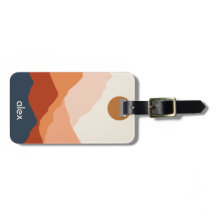 抽象芸術デザートサンセットアクリル荷物タグ