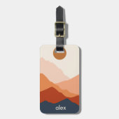 抽象芸術デザートサンセットアクリル荷物タグ ラゲッジタグ (正面縦)