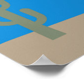 抽象芸術デザーモダント海ビーチランドスケープ中旬 ポスター (角)