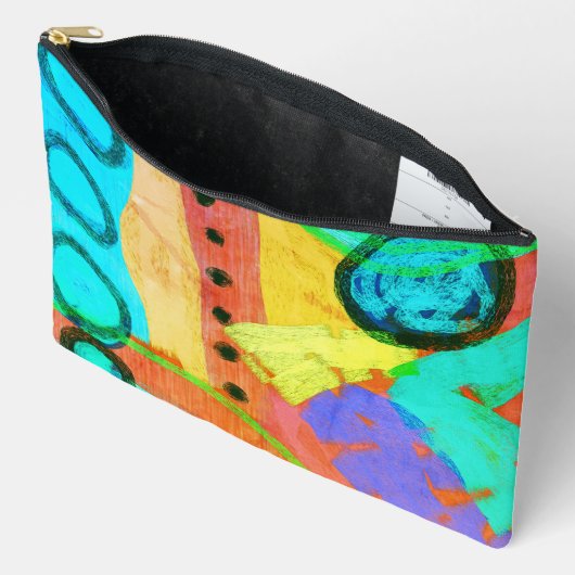 抽象芸術デジタルアート アクセサリーポーチ (見開き)