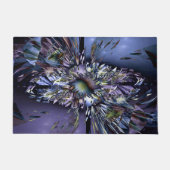 抽象芸術デジタルアート – ブルーの爆発 ドアマット (正面)
