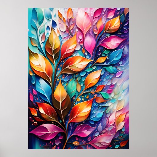 抽象芸術デジタルウォールアート離れ、色鮮やか付け ポスター (正面)