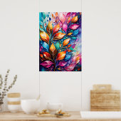 抽象芸術デジタルウォールアート離れ、色鮮やか付け ポスター (キッチン)