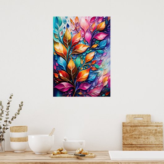 抽象芸術デジタルウォールアート離れ、色鮮やか付け ポスター (キッチン)