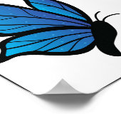 抽象芸術デジタルシームレスブルー ポスター (角)