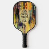 抽象芸術デジタル名前をカスタムするカップルの贈り物 ピックルボールラケット (正面)