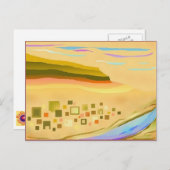 抽象芸術デジタル砂漠ランドスケープ絵葉書 ポストカード (正面/裏面)