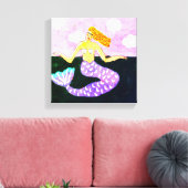 抽象芸術デジタル絵を描マーメイドプリント キャンバスプリント (インサイチュ (リビング))