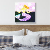抽象芸術デジタル絵を描マーメイドプリント キャンバスプリント (インサイチュ (寝室))