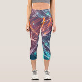 抽象芸術デジタル電子モダン芸術 カプリレギンス (正面)