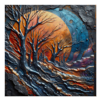 抽象芸術デッドフォレスト1 - AI – アートワーク ポスター