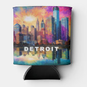 抽象芸術デトロイトスカイライン 缶クーラー (正面)