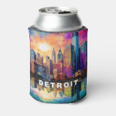 抽象芸術デトロイトスカイライン 缶クーラー (缶裏面)