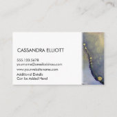 抽象芸術デニムブルー&金ゴールドアルコールインクリキッドアート 名刺 (裏面)