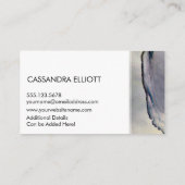 抽象芸術デニムブルー&金ゴールドアルコールインク液体アート 名刺 (裏面)