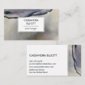 抽象芸術デニムブルー&金ゴールドアルコールインク液体アート 名刺 (正面/裏面)