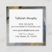 抽象芸術デニムブルー&金ゴールドリキッドアートマムカード コーリングカード (裏面)