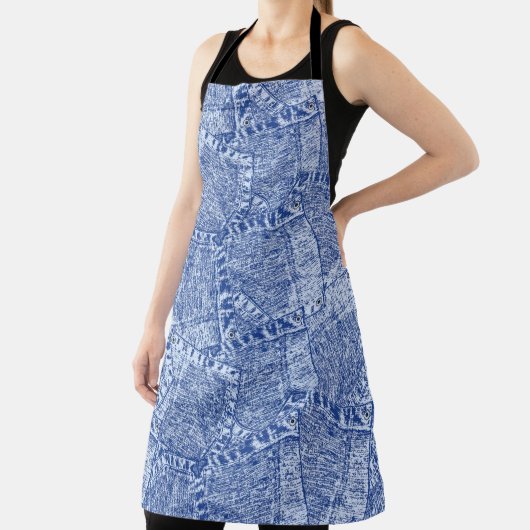 抽象芸術デニムポケット継ぎ目のないパターン エプロン (インサイチュ)