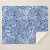 抽象芸術デニムポケット継ぎ間仕様  シェルパブランケット (正面(横))