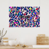 抽象芸術デモ行進の写真 ポスター (キッチン)