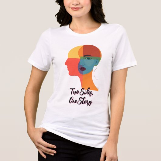 抽象芸術デュアル顔アート トライブレンドTシャツ (正面)