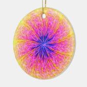 抽象芸術デライトピンクとオレンジ セラミックオーナメント (左)