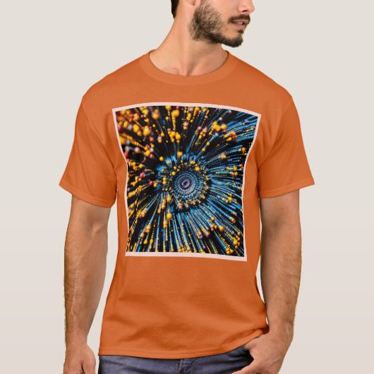 抽象芸術データストリームアート Tシャツ (正面)