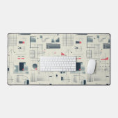 抽象芸術データ可視化デスクマット デスクマット (キーボード&マウス)