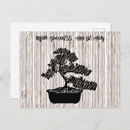 抽象芸術トゥルーズグッド美しい盆栽ツリー引用文 シーズンポストカード (正面/裏面)